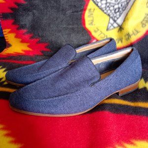 La Milano, Patina Collection, Toile Loafer in Navy Blue, 9.5 US